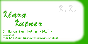 klara kutner business card